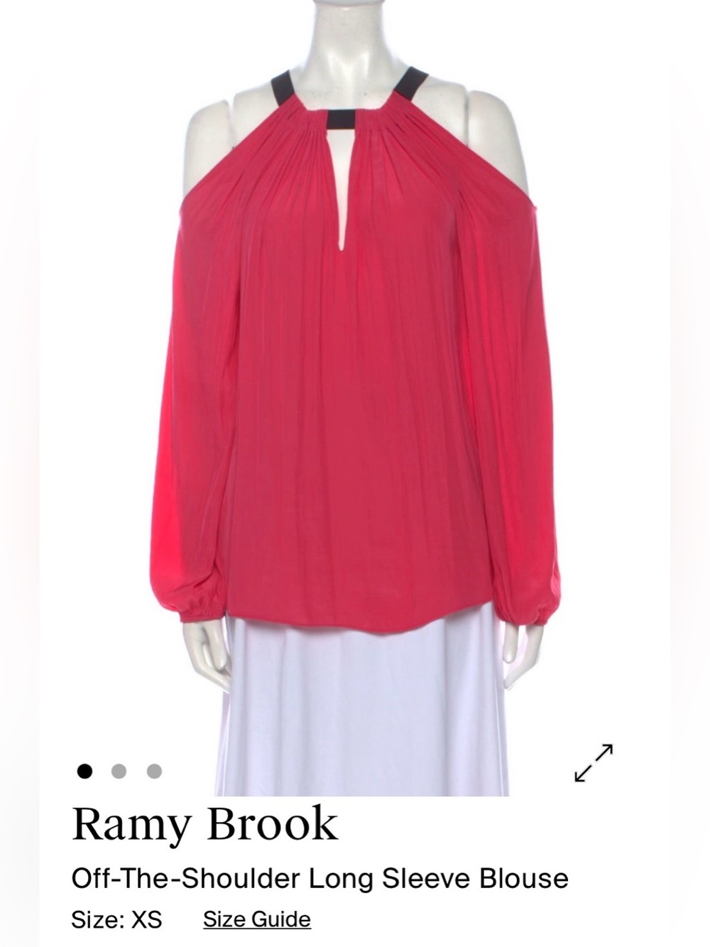 Ramy Brook Vibrant Pink Cold-Shoulder Long Sleeve Blouse